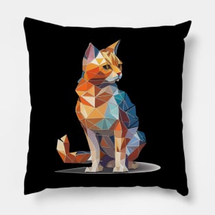 Colorful cute cat in pop art style - Cat Lover Pillow