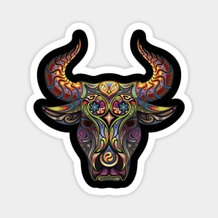 Bull Hispter Art Magnet