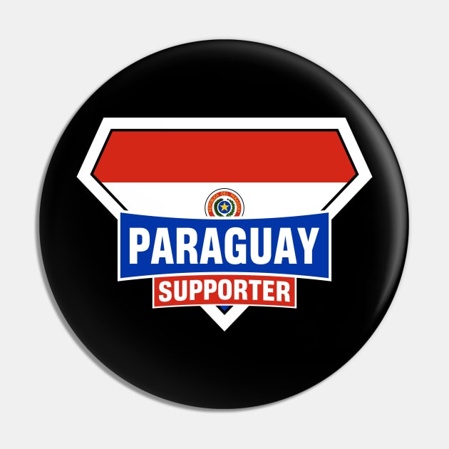 Paraguay Super Flag Supporter Pin by ASUPERSTORE