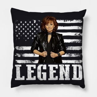 Distressed American Flag Reba Mcentire Music Legend Pillow