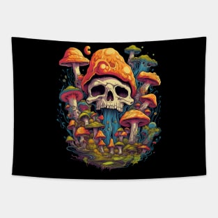 Psychedelic World Sketches Magic Shrooms Tapestry