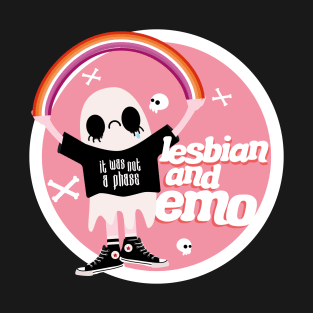 Lesbian and Emo Badge T-Shirt