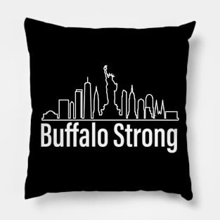 Buffalo Strong Pray For Buffalo New York Skyline Pillow