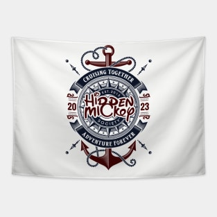 HMS Two-Anchor Nautical 2023 Edition T-Shirt (Navy & Maroon) Front & Back T-Shirt T-Shirt Tapestry