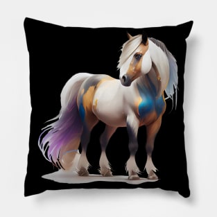 Colorful Fjord Horse Artwork 7 Pillow