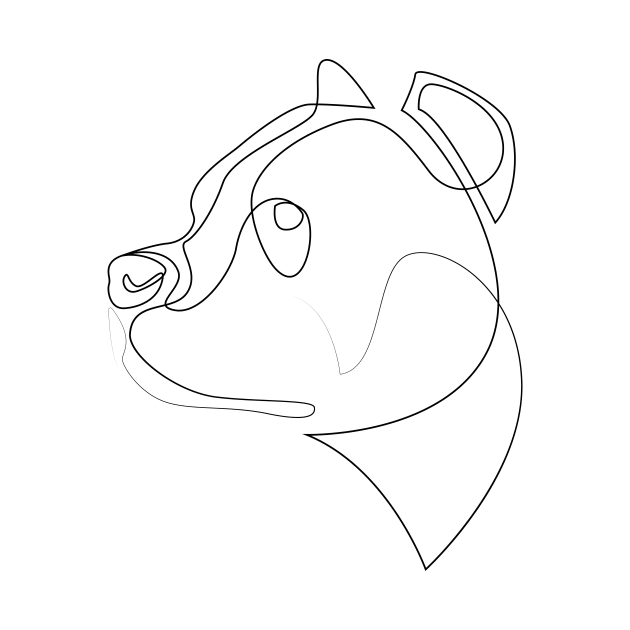 Pit Bull - one line drawing by addillum