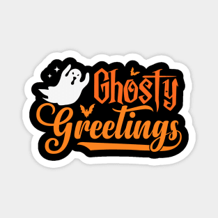 Ghostly Greetings Funny Ghost Halloween Costume Magnet