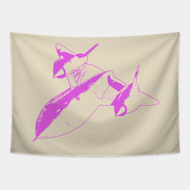 Lockheed SR-71 Blackbird - Pink Design Tapestry by PlaneJaneDesign