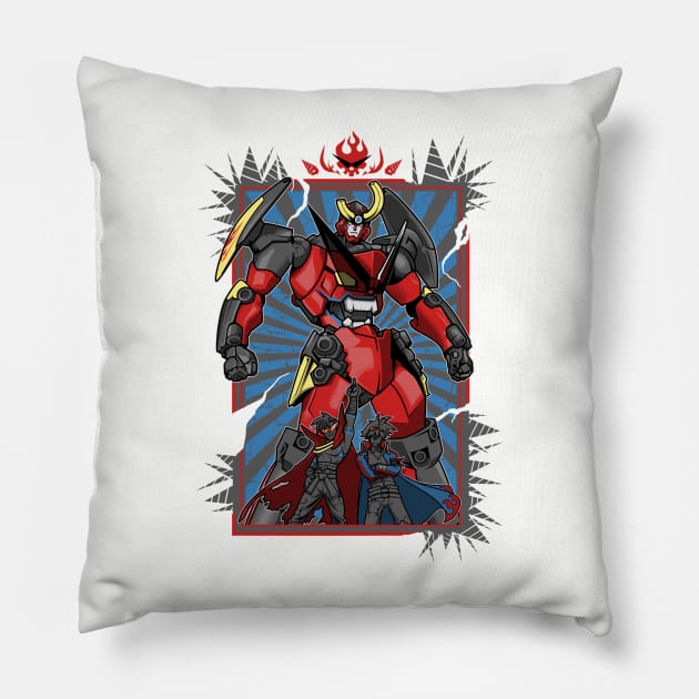 Pierce the Heavens (Blue Version) Pillow by PrismicDesigns