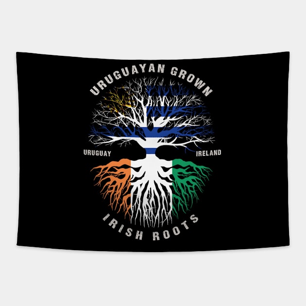 URUGUAYAN Grown Irish Roots Ireland Flag  - Patricks Day Tapestry by heart teeshirt