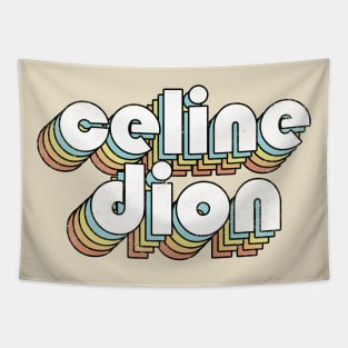 Celine Dion - Retro Letters Typography Style Tapestry