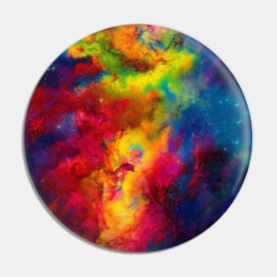 Trippy Tie Dye Nebula Galaxy Pin