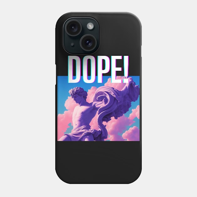 Dope! Angel Synthwave Typography Phone Case by 80snerd