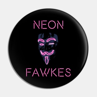 Neon Fawkes Vertical Logo Front Only Pin