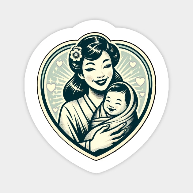 Vintage Motherhood Love Heart Symbol of Maternal Affection Magnet by Cat In Orbit ®