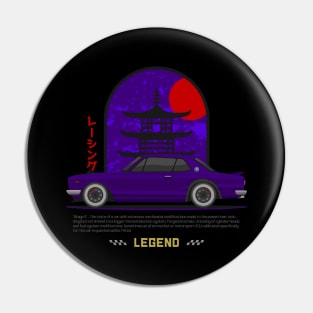 Tuner Purple Hakosuka JDM Vector Art. Pin