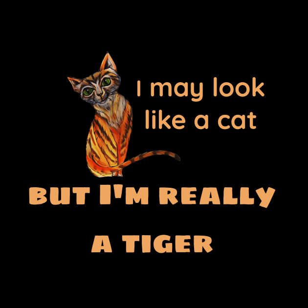 I may look like a cat, but I'm really a tiger by candimoonart