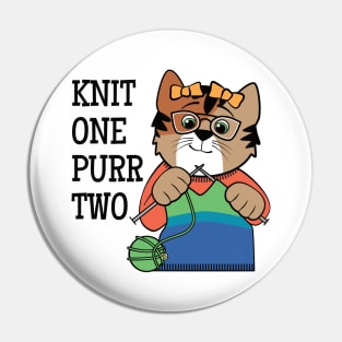 Knit One Purr Two Cat Pin