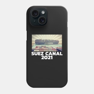 Suez Canal 2021 - EverGreen Ever Given Cargo Ship Retro Sunset Phone Case