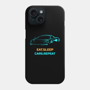 Eat Sleep Cars Repeat McLaren Gulf Blue Car Phone Case