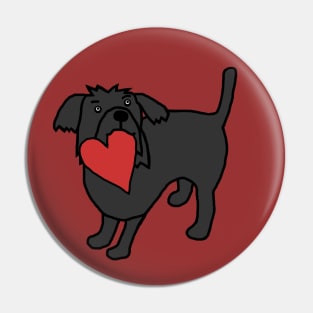 Cute Dog with Love Heart for Valentines Day Pin