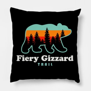 Fiery Gizzard Trail Camping Tennessee Bear Retro Pillow