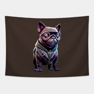 Black Pug in Panther Costume - Adorable Black Pug Design Tapestry