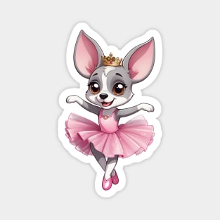 Cute Chihuahua Princess in Pink Tutu Magnet