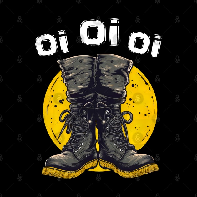 Oi Oi Oi Punk Rock Combat Boots - Skinhead Music Oi Punk by ShirtFace