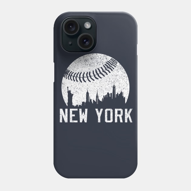 Vintage New York NY City Skyline Baseball Phone Case by justiceberate