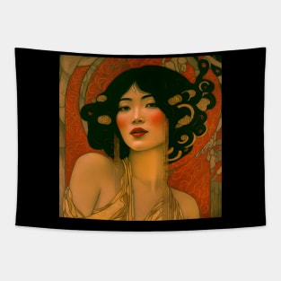 Art Deco Style Woman Tapestry