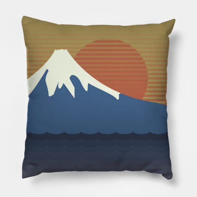 Mount Fuji Pillow by Nevervand