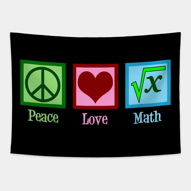 Peace Love Math Tapestry by epiclovedesigns