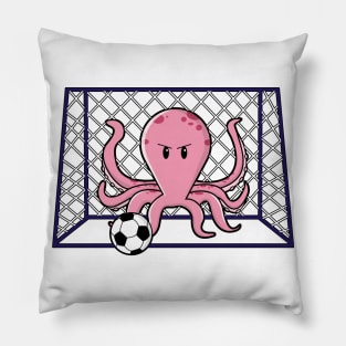 Octopus as Goalkeeper with Soccer ball Pillow