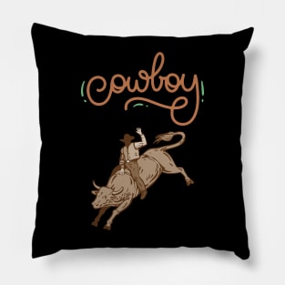 bull rider cowboy Pillow