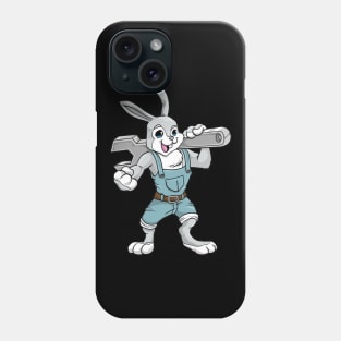 Rabbit as mechanic with wrench Phone Case