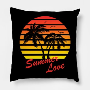 Summer Love Tropical Sunset Pillow