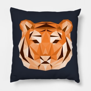 Geometric Low Poly Tiger Face Pillow