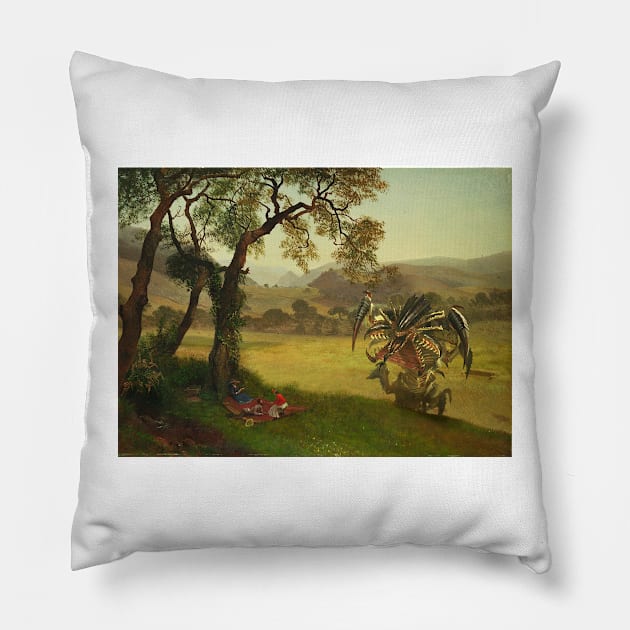 Camping with Tyranids Pillow by TheTwist