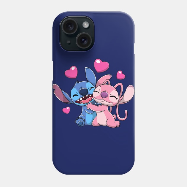 Stitch & Angel Valentines Phone Case by JonWKhoo