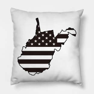 Black and White Flag West Virginia Pillow