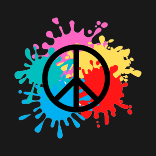 Colorful paintball shot peace symbol - Inspirational T-Shirt