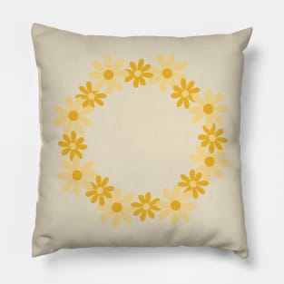 Golden Flower Wreath Pillow