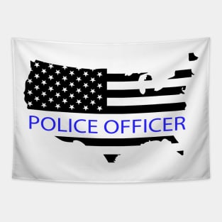 Police Officer Flag Tapestry