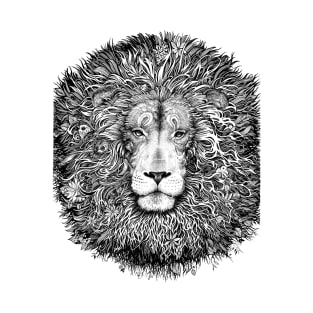 Majestic lion - black and white T-Shirt