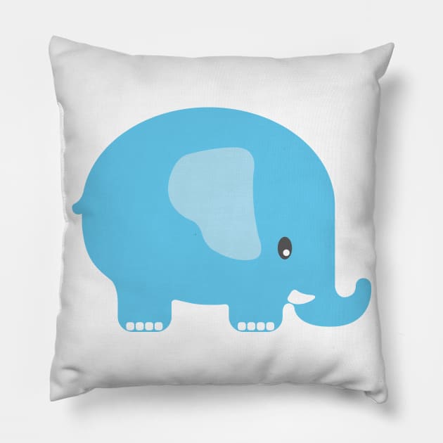 Blue Elephant Pillow by axemangraphics