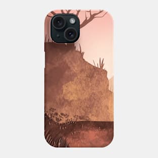 background with mountain and tree Phone Case