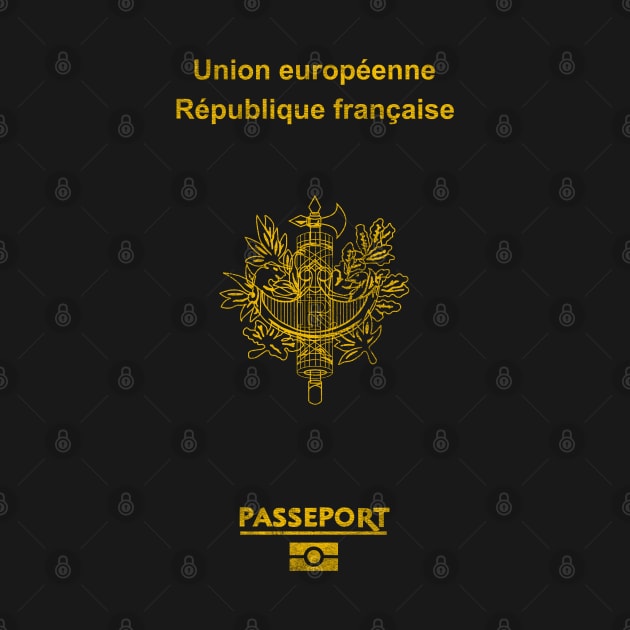 Vintage/Faded Style France Passport Design by DankFutura