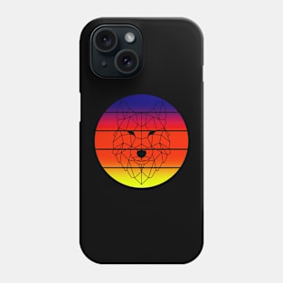 Wolf in a retro sunset Phone Case