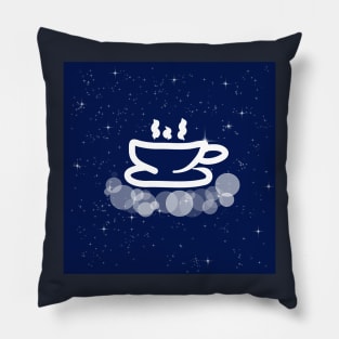 hot drink, tea, coffee, steam, technology, light, universe, cosmos, galaxy, shine, concept Pillow